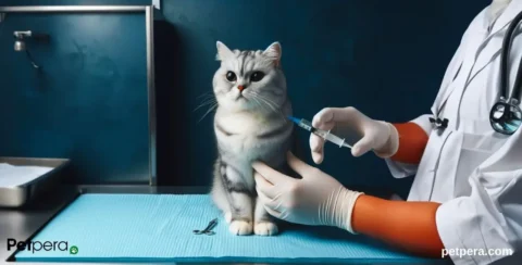 Karma aşı olan kedi